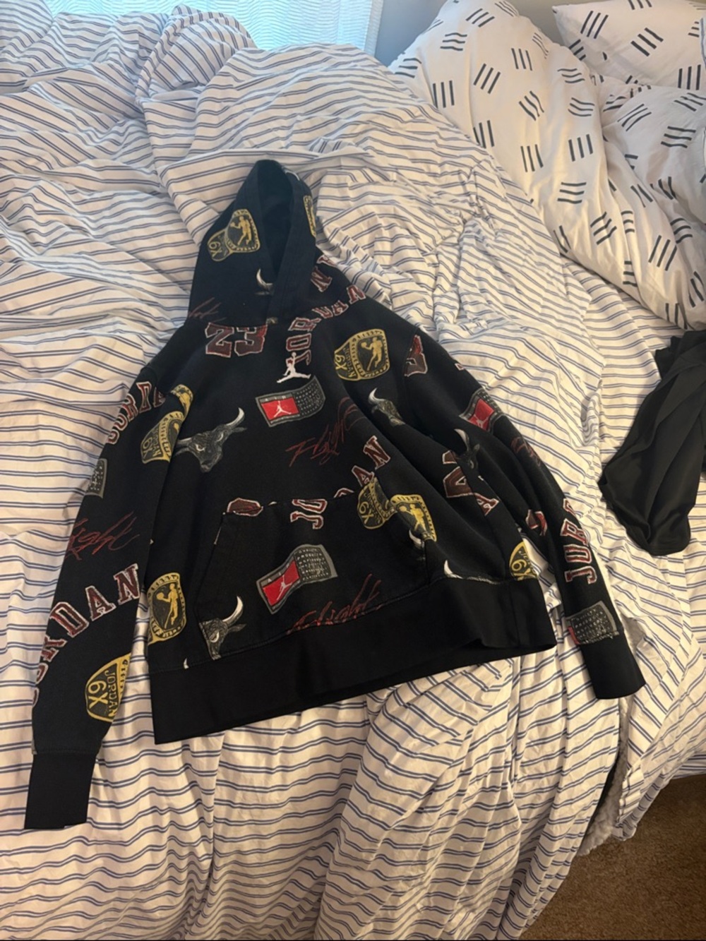 Jordan Black Hoodie with Red Jumpman Tag